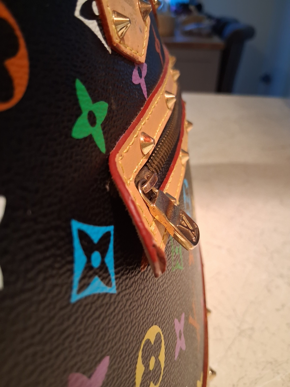 Louis Vuitton Black Murakami Multicolor Monogram Alma with Natural Leather Trim - Picture 15 of 16